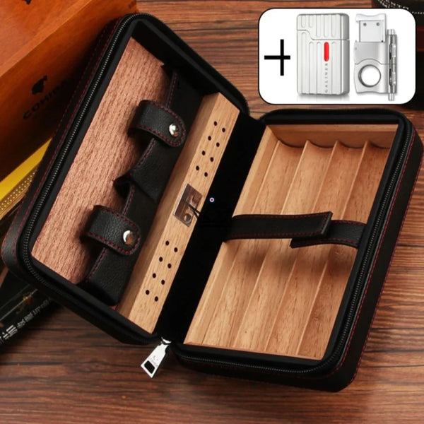 Cave à cigare de voyage en cuir - COHIBA STYLE - - Cave à cigare TOP - Cadeau, Noël, Anniversaire, Original - Atelier Atypique