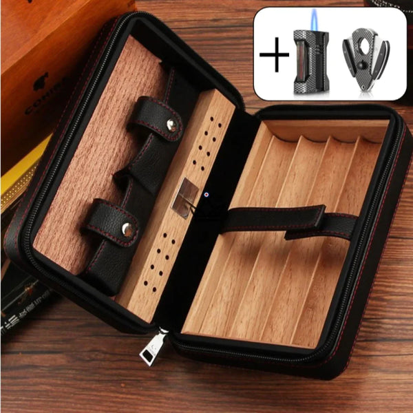 Cave à cigare de voyage en cuir - COHIBA STYLE - - Cave à cigare TOP - Cadeau, Noël, Anniversaire, Original - Atelier Atypique