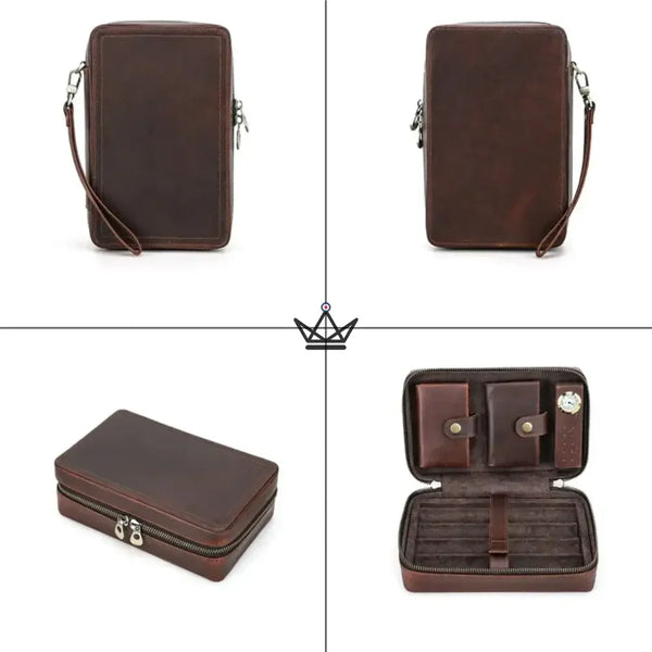 Étui à cigares en cuir personnalisable - Voyageur Signature - - etui cigare personnalisable - Cadeau, Noël, Anniversaire, Original, Fête des pères, fête des mères - Atelier Atypique
