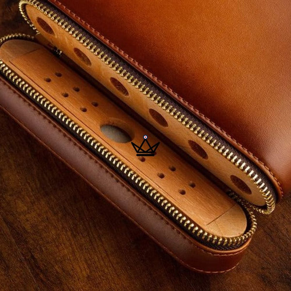 Etui de voyage cuir COHIBA ZIPY - 6 cigares - Atelier Atypique