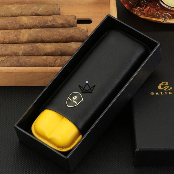 Etui de voyage en cuir 2 cigares - LITTLE SUNY - - Etui à cigare - Cadeau, Noël, Anniversaire, Original - Atelier Atypique