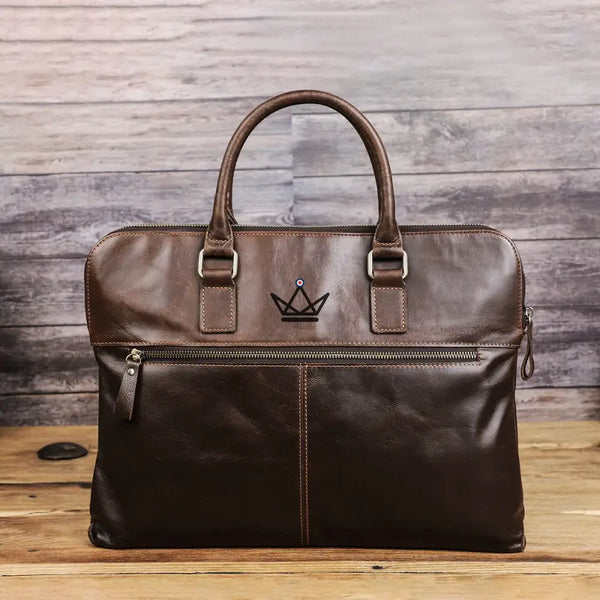 Sacoche de travail en cuir personnalisable - Galilée - - Sacoche personnalisable - Cadeau, Noël, Anniversaire, Original - Atelier Atypique