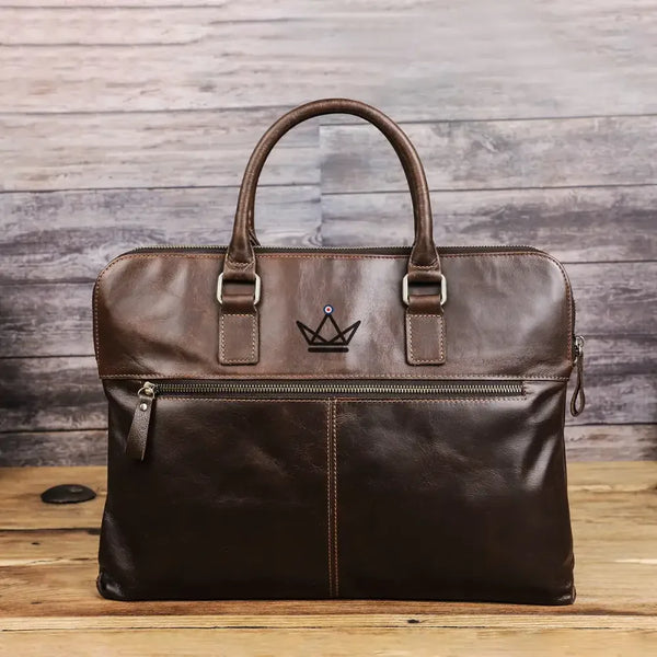 Sacoche de travail en cuir personnalisable - Galilée - - Sacoche personnalisable - Cadeau, Noël, Anniversaire, Original - Atelier Atypique