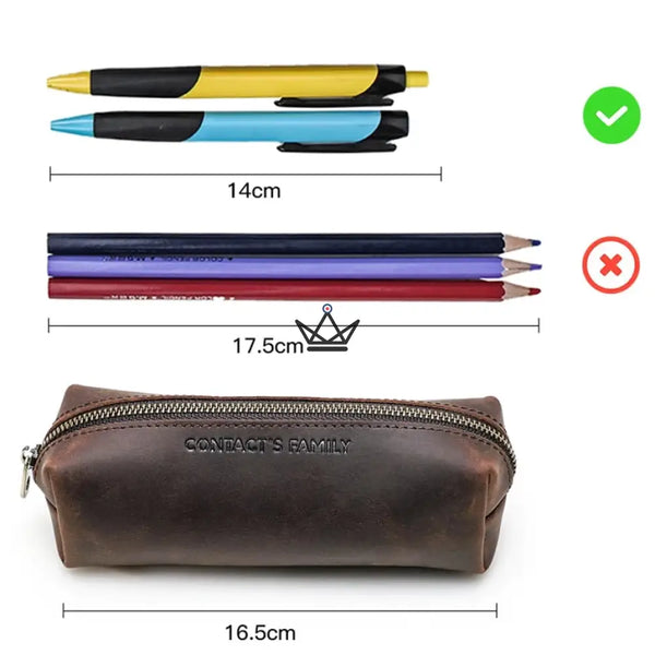 Personalisierbares kleines Reißverschlussetui aus Leder — Voyageur MINE – 6/13