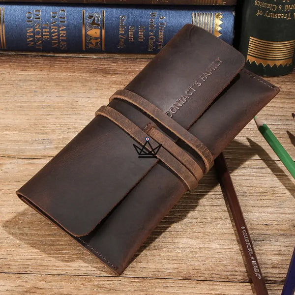 Personalisierbares Stifte- und Federmäppchen aus Leder – Voyageur Spool – 6/9