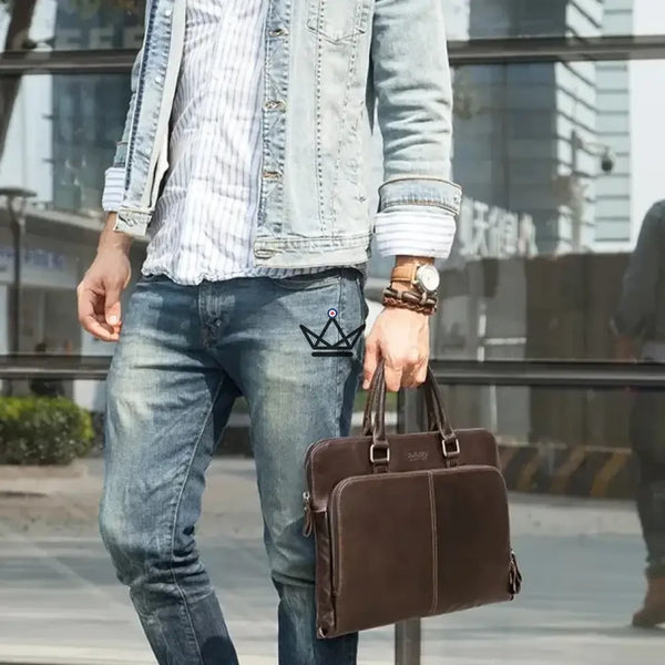 Sacoche de travail en cuir personnalisable - Galilée - - Sacoche personnalisable - Cadeau, Noël, Anniversaire, Original - Atelier Atypique