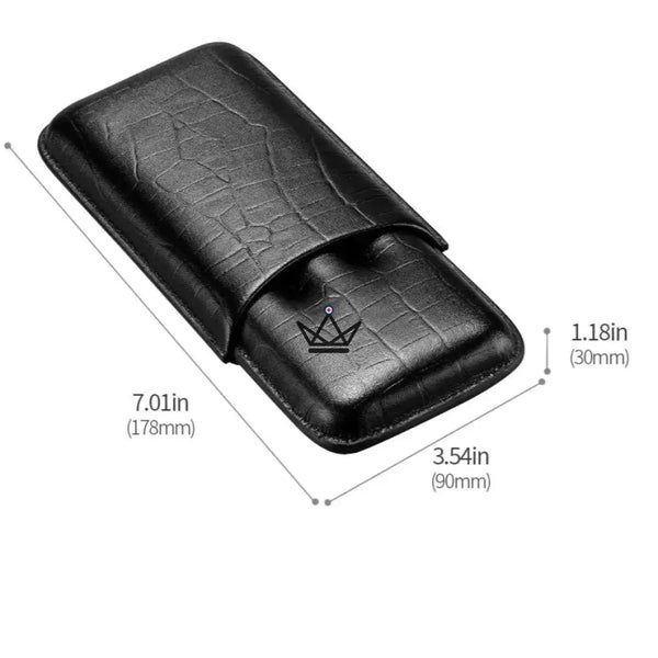 Etui 3 cigares en cuir avec coupe-cigare - Silver Cortez - - etui cigare - Cadeau, Noël, Anniversaire, Original - Atelier Atypique