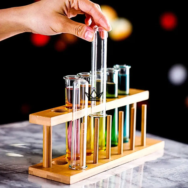 Reagenzglasgestell aus Holz und Reagenzgläser aus Borosilikatglas — CORNUE – 3/9