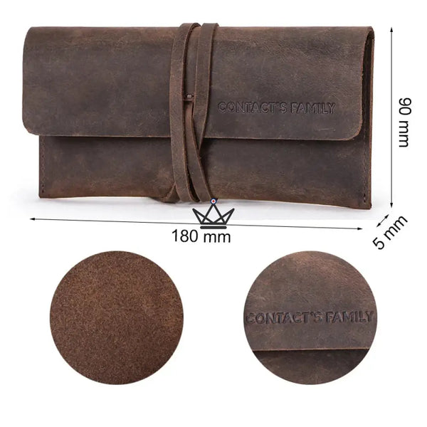 Personalisierbares Stifte- und Federmäppchen aus Leder – Voyageur Spool – 7/9