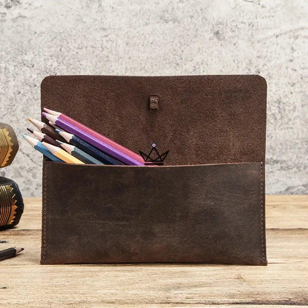 Personalisierbares Stifte- und Federmäppchen aus Leder – Voyageur Spool – 3/9