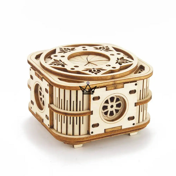 3D-Holzpuzzle Spieluhr mit durchbrochenen Blumenmustern - FLORALIE
