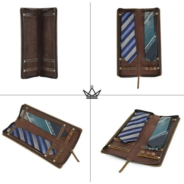 Personalisierbares Krawattenetui aus Leder - Voyageur Windsor – 10/11