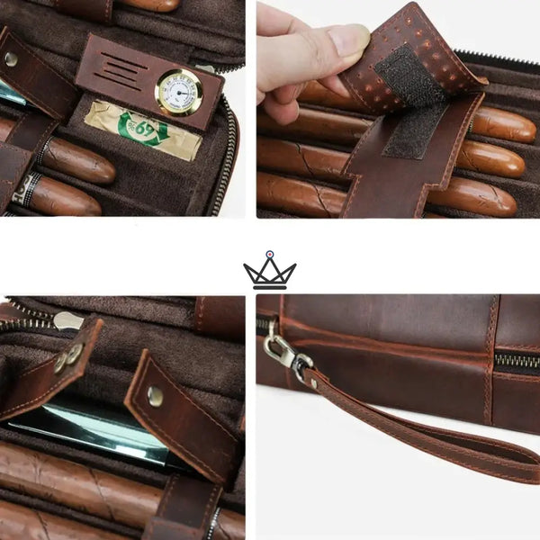 Étui à cigares en cuir personnalisable - Voyageur Sélection - - etui cigare personnalisable - Cadeau, Noël, Anniversaire, Original, Fête des pères, fête des mères - Atelier Atypique