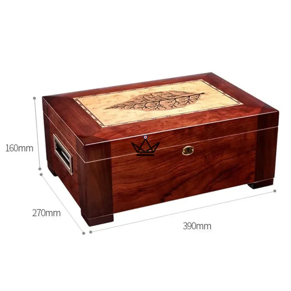 Zigarrenhumidor Zeder Aura – Palisander & Abalone, 100 Zigarren, verstellbare Zederteiler, Goldschloss – 4/8