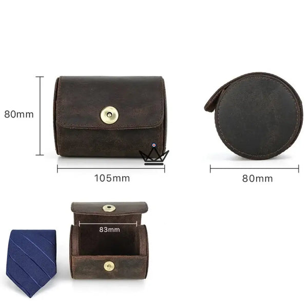 Personalisierbares Krawattenetui aus Leder, für 1 oder 2 Krawatten - ASCOT Traveler