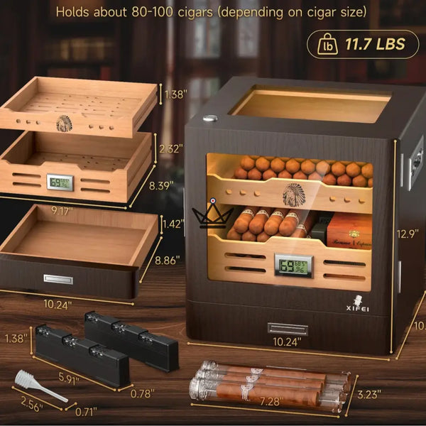 Luxury cedar cigar humidor – Dominion Legacy