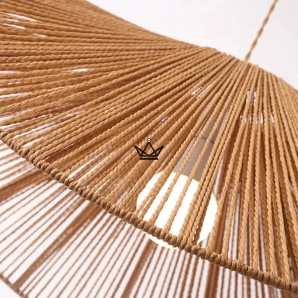 Hängeleuchte FOLIA — handgeflochtenes Rattan, Blattform – 11/12