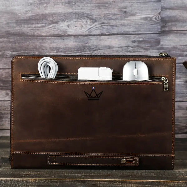 Personalisierbare MacBook-Hülle 13" und 14" aus Leder — Voyageur TRAVERSÉE – 2/15