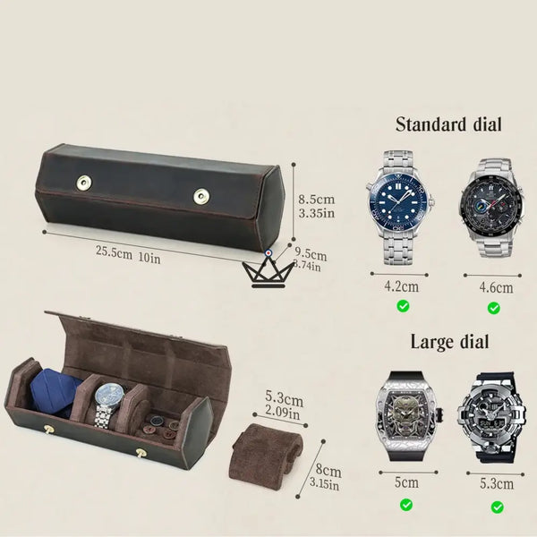 Personalisierbares Reiseetui aus Leder für Uhren und Krawatten — GENTLEMAN-Reisender – 5/6
