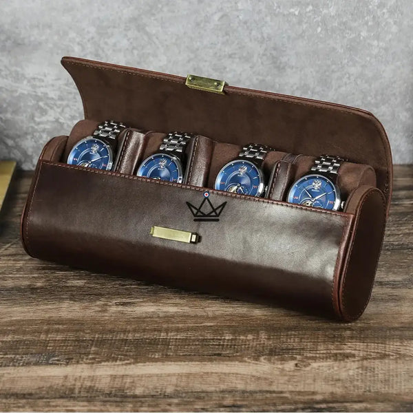 Personalisierbares Reise-Uhrenetui aus Leder für 1 bis 4 Uhren — Voyageur CAPSULE – 4/17