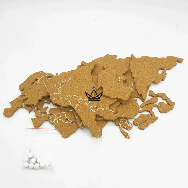 Globus aus Kork zum Anpinnen auf Metallfuß, Weltkarte 14,5 cm — PÉRIPLE – 7/9