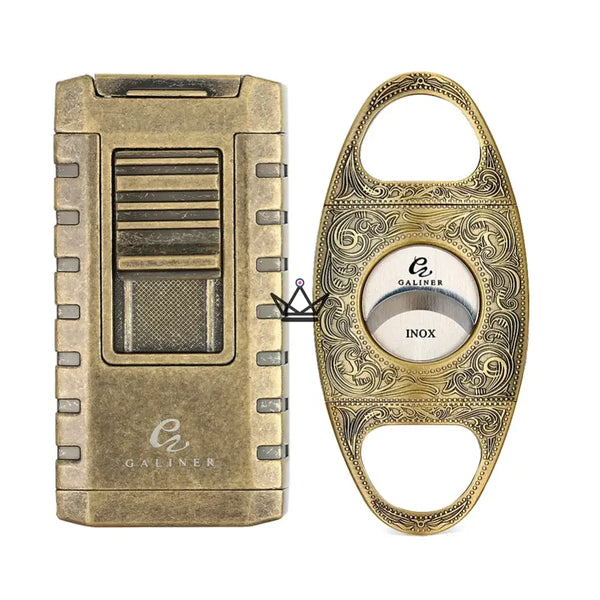 Pack Prestige Briquet et Coupe-Cigare - Héritage Edition - - Briquet - Cadeau, Noël, Anniversaire, Original, Fête des pères, fête des mères - Atelier Atypique