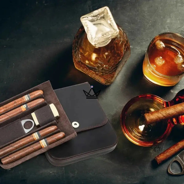 Étui à cigares en cuir personnalisable - Voyageur Quad - - etui cigare personnalisable - Cadeau, Noël, Anniversaire, Original, Fête des pères, fête des mères - Atelier Atypique