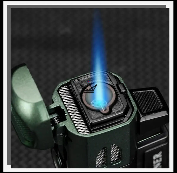 Zigarren-Set ALISTAIR — Feuerzeug Torch + Aschenbecher + Zigarrenschneider | Grün · Schwarz · Gelb – 3/15