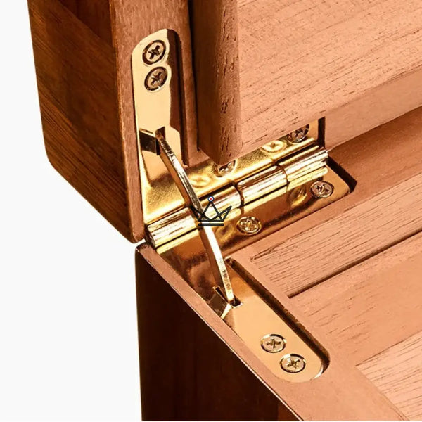 Zigarrenhumidor Zeder Aura – Palisander & Abalone, 100 Zigarren, verstellbare Zederteiler, Goldschloss – 8/8