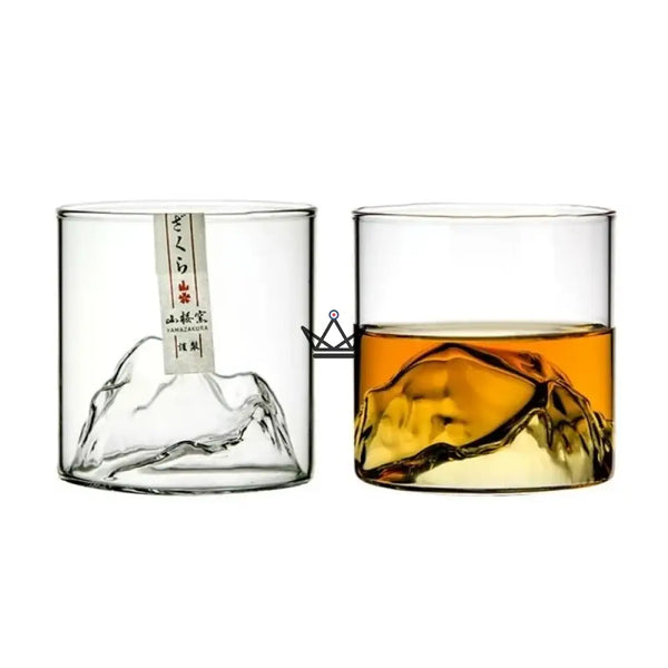 3D-Berg-Whiskyglas in Holzbox — GIPFEL – 5/8