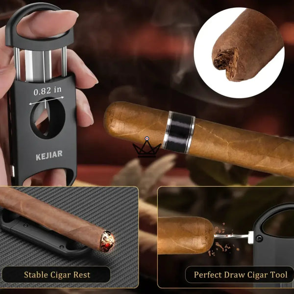 New Origin Zigarren-Reiseetui — Tragbarer Mini-Humidor, Hygrometer & 5 integrierte Accessoires – 12/16