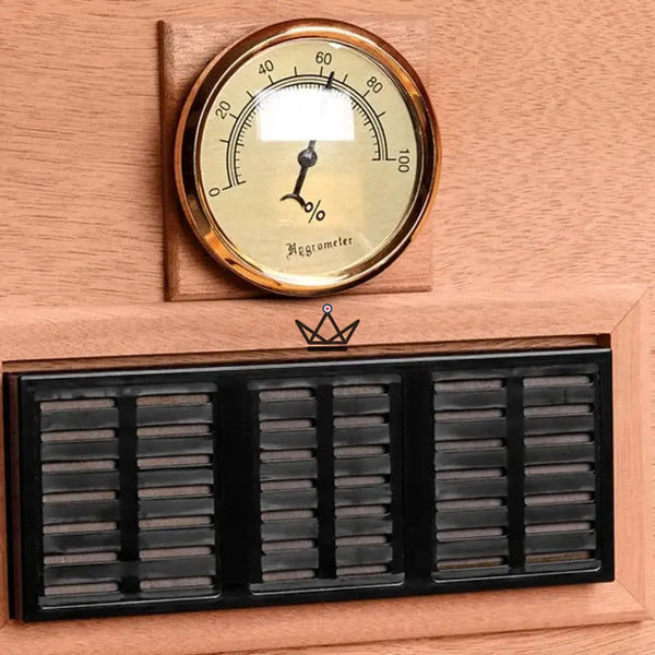 Zigarrenhumidor Zeder Aura – Palisander & Abalone, 100 Zigarren, verstellbare Zederteiler, Goldschloss – 6/8
