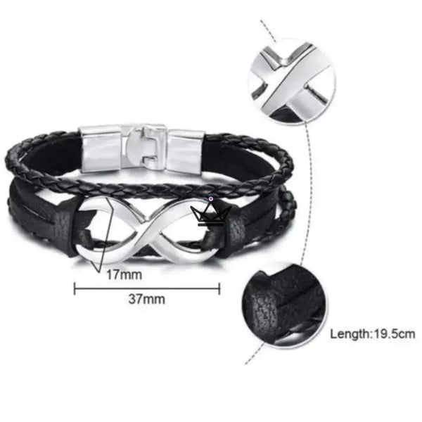 Bracelet en cuir - Infinite - - Bracelet - Cadeau, Noël, Anniversaire, Original - Atelier Atypique