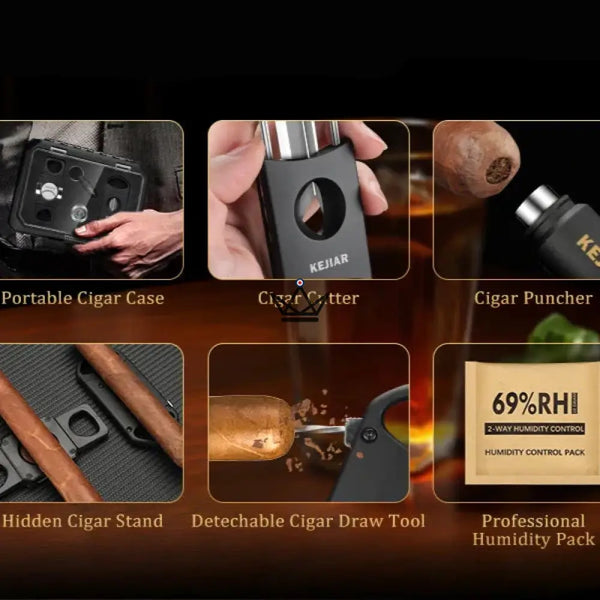 New Origin Zigarren-Reiseetui — Tragbarer Mini-Humidor, Hygrometer & 5 integrierte Accessoires – 15/16