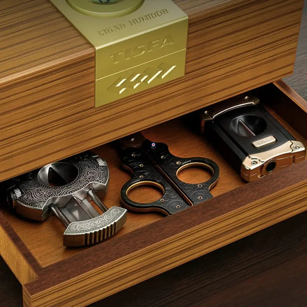 Zigarrenhumidor Horizon Edition — Zedernholz, Sichtfenster, Schublade, Onyx oder Natur – 3/10