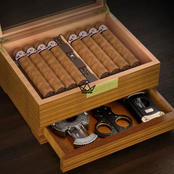 Zigarrenhumidor Horizon Edition — Zedernholz, Sichtfenster, Schublade, Onyx oder Natur – 2/10
