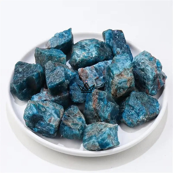 Rohe Mineralien zum Sammeln, 4er-Pack Steine nach Wahl oder 100-g-Beutel — LITHOS, Blauer Apatit / Beutel 100 g