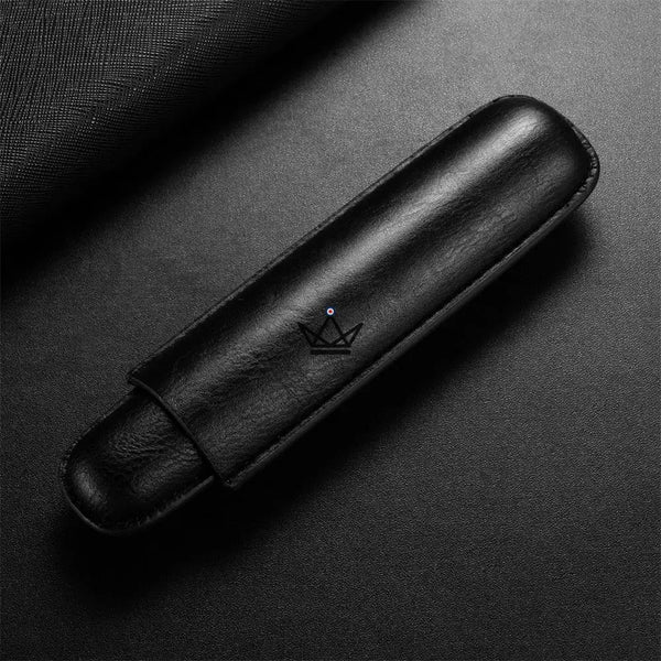 Teleskopisches Zigarrenetui aus Rindsleder für eine Zigarre — SOLITAIRE – 11/30