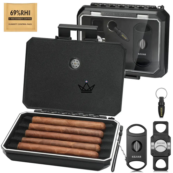 New Origin Zigarren-Reiseetui — Tragbarer Mini-Humidor, Hygrometer & 5 integrierte Accessoires – 2/16