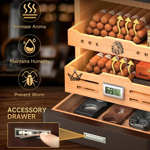 Luxury cedar cigar humidor – Dominion Legacy