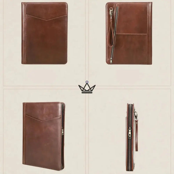 Personalisierbarer A4-Lederkonferenzmappe — iPad Pro & Ordner — VOYAGEUR PadFolio