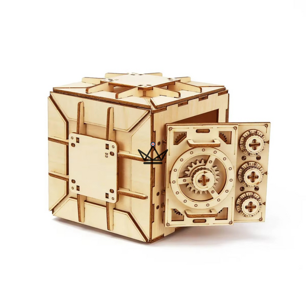 3D-Holzpuzzle Tresor mit Zahlenkombination, mechanischer Bausatz - BASTION