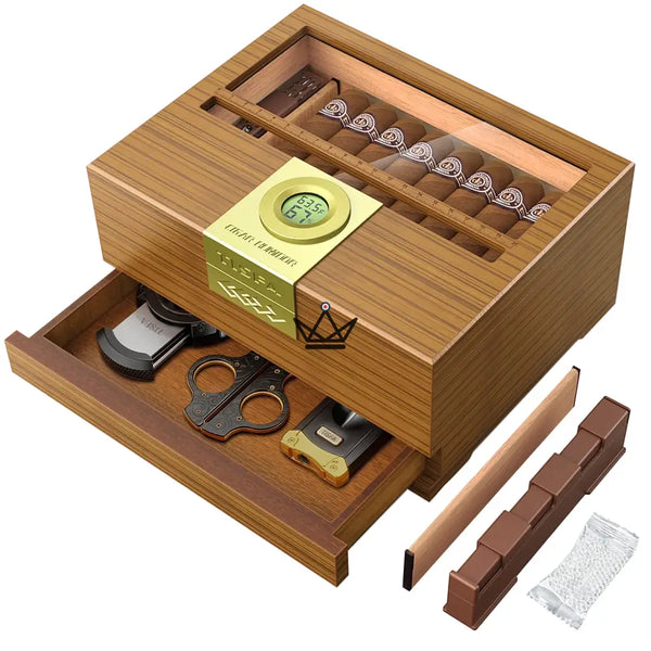 Zigarrenhumidor Horizon Edition — Zedernholz, Sichtfenster, Schublade, Onyx oder Natur – 7/10