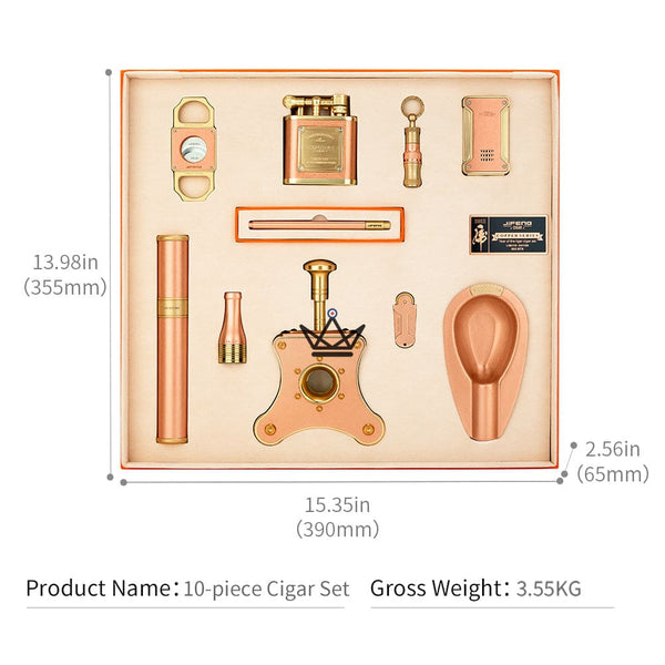 Coffret du Cigare de luxe 10 pièces - Majestic - - Briquet Out - Cadeau, Noël, Anniversaire, Original - Atelier Atypique