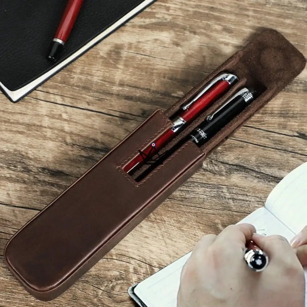 Etui en cuir de luxe pour stylo plume - Magnus (personnalisable) - - etui stylo personnalisable - Cadeau, Noël, Anniversaire, Original, Fête des pères, fête des mères - Atelier Atypique