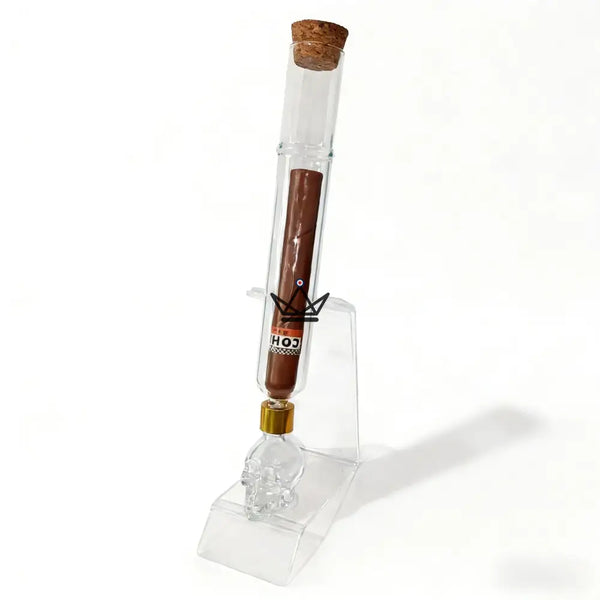 Zigarren-Infuser aus Glas, Totenkopf-Behälter und Ständer — INFUSIO SKULL – 6/8
