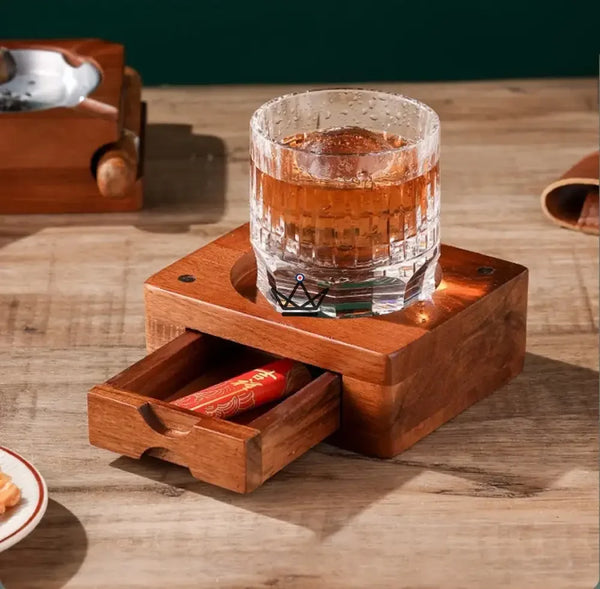 Set Cendrier Cigare - Authentica Wood - - cendrier - Cadeau, Noël, Anniversaire, Original, Fête des pères, fête des mères - Atelier Atypique