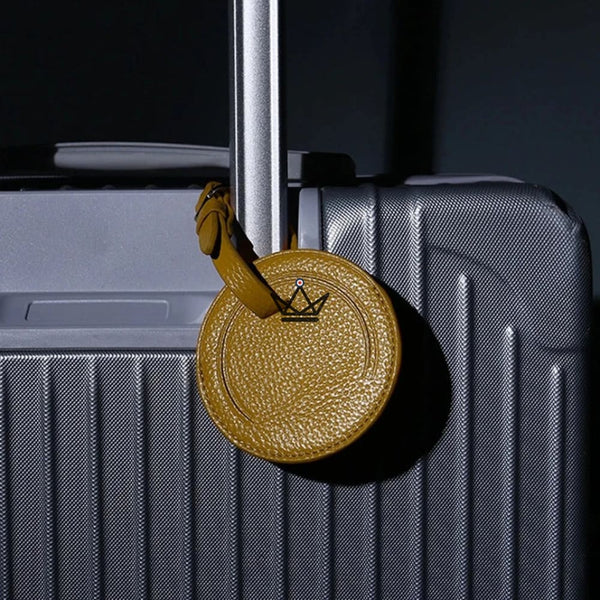 Étiquette Bagage Cuir personnalisable – Voyageur Crest