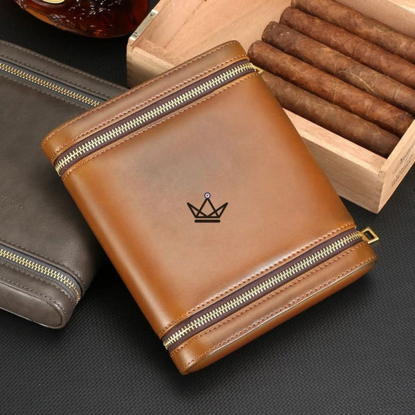 Zigarrenetui ZIPY – Vintage Leder 6 Zigarren, integrierter Befeuchter | Zeder – 6/9
