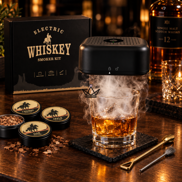 Elektrisches, wiederaufladbares Whisky-Räucherset mit 6 Holzspänen — SALOON